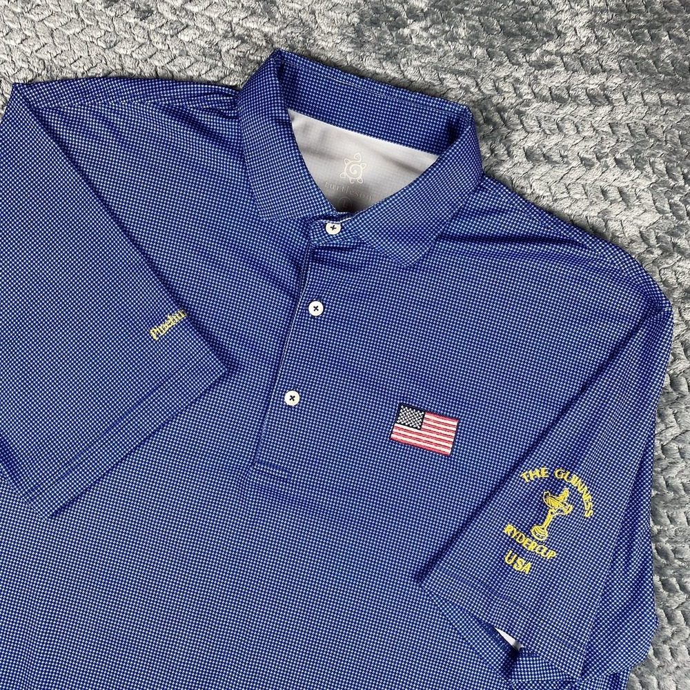 Turtleson Golf Polo Shirt Blue Guinness Ryder Cup Golf Size Large USA